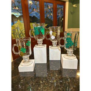 Irish Coffee Mugs Decorated With Shamrocks 1.